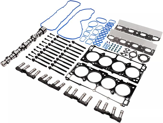 GELUOXI MDS 5.7 HEMI Lifters Camshaft Kit w/Head Gasket Set Replacement for Dodge Ram 1500 5.7L V8 2009-2015 Part# HS26423PT, 53022263AF, 53021726AD, 53021726AE