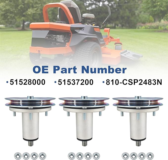 51528000 51537200 3PCS Lawn Mower Deck Spindles Compatible with Ariens Ikon-X 52 Ikon-XD 52 Ikon-XL 52 Edge 52，for Gravely ZTX 52 ZT XL 52 ZTX Stealth 52 with 52-Inch Decks