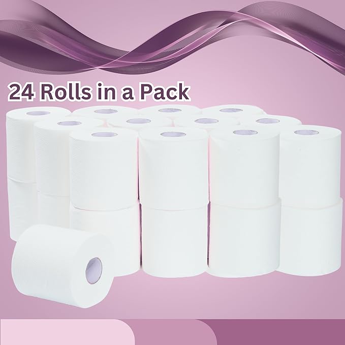 Bamboo Toilet Paper, 24 Rolls Family Value Pack, 2-Ply, 350 Sheets Per Roll – Soft, Strong, Eco-Friendly Bulk Tissue, Septic Safe and Sustainable