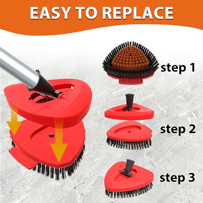 Upgraded Spin Mop Replace Scrub Brush Compatible with O Cedar EasyWring 1 Tank, Mop Replacement Scrubber Head Brush for Kitchen, Deck, Bathroom and Shower Floor Cleaning