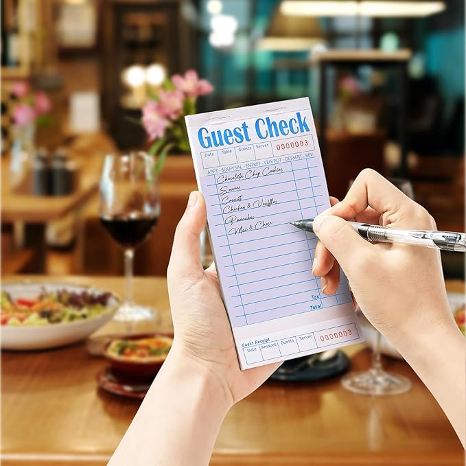 6 Pack Purple Guest Checks Books for Servers Server Note Pads, Waiter Checkbook, Waitress Notepad for Restaurants, Paper Checks 50 Sheets/Pack, 300 Total Tickets
