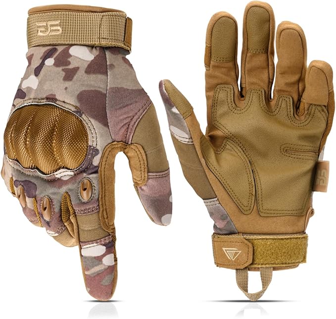 Glove Station Tactical Gloves for Men – Touchscreen Utility Gear with Hard Knuckle Protection Used in Motorcycle, Airsoft, Combat, Police, Shooting & Outdoor Work