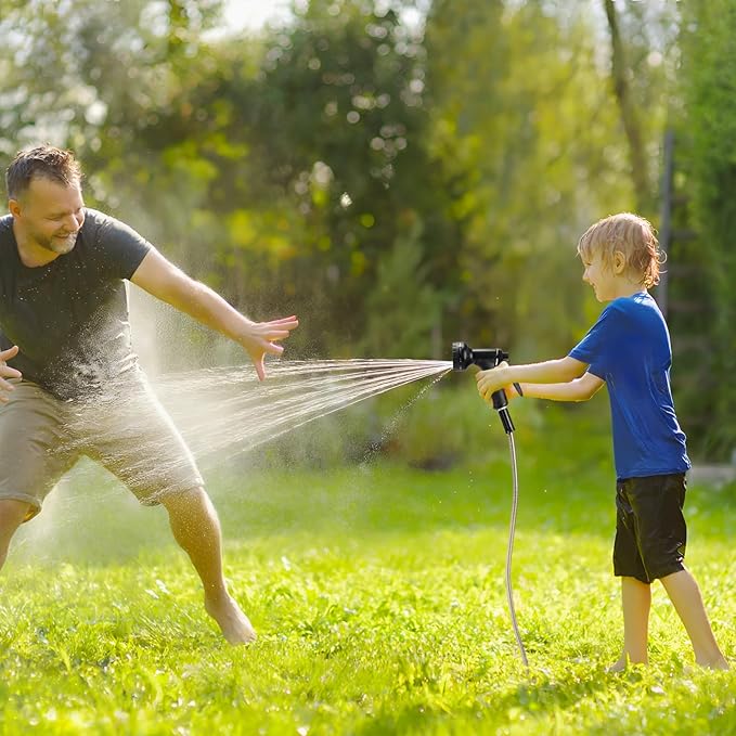Garden Hose 50 FT, Non-Expanding, 10 Functional Nozzles, Garden Hose Anti-Kink, Heavy Duty Flexible Water Hose 50 ft Suitable for Outdoor, Yard, Lawn, Car Washing and Other Scenes.