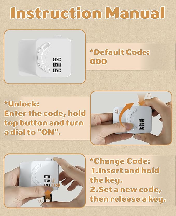 Maveek 2 Pack Child Lock for Cabinets Drawers Refrigerator Window Wardrobe Closet, Baby Proof Fridge Door Lock Childproof Combination Latch with Code Digit Password Dial (2 Pack White)