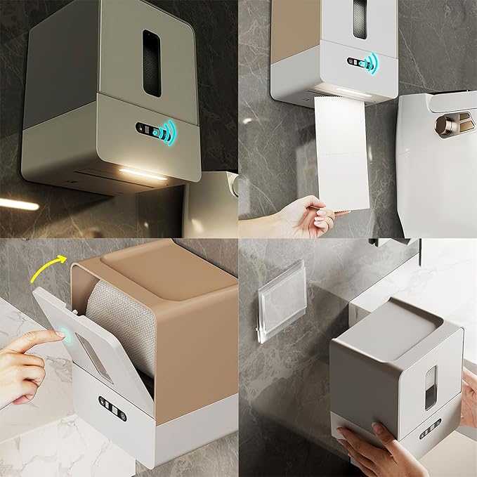 Automatic Paper Towel Dispenser for Kitchen Bathroom Wall Mount Under Cabinets Easy Touchless Battery Operated
