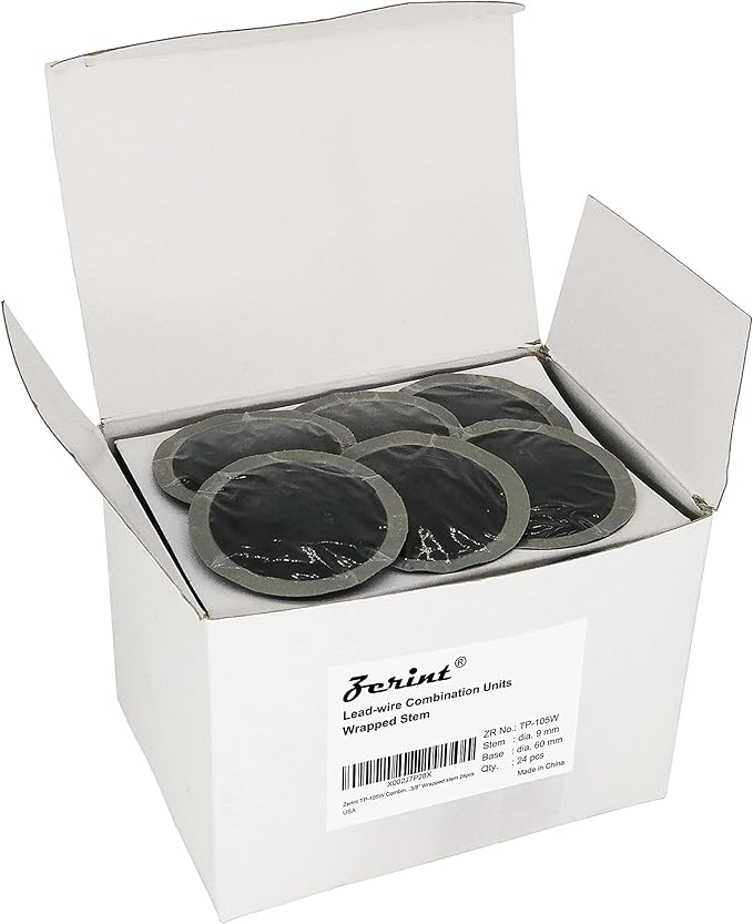 TP-105W Combination Repair Unit, Tire Repair Patch Plug 3/8" x 2 3/8" Wrapped stem 24 pcs