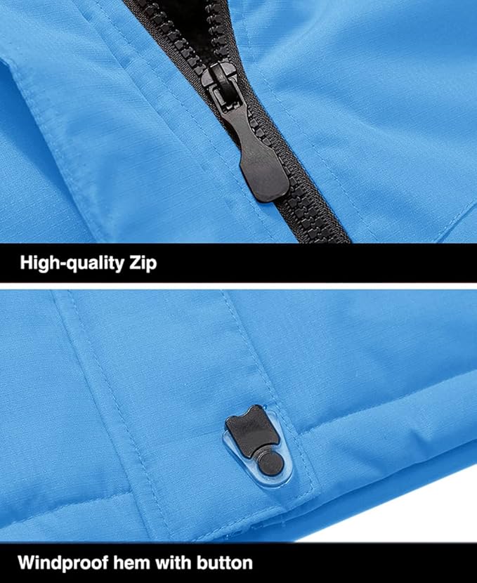 MAGCOMSEN Men's Winter Coats Water Resistant Ski Snow Jacket Warm Fleece Jacket Parka Raincoats With Hood Multi-Pockets