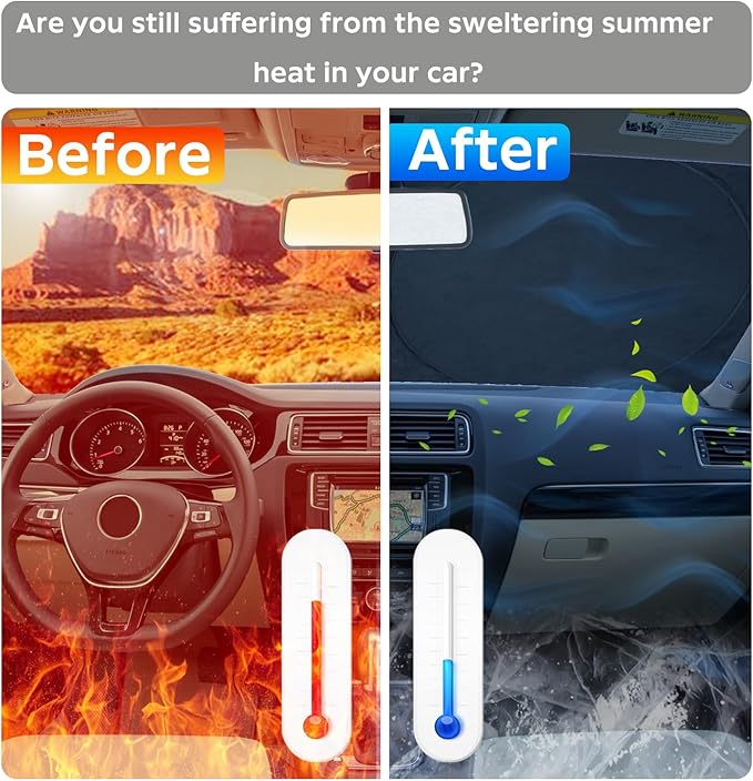 for 2024 Compass Windshield Sun Shade Car Windshield Cover, Custom Fit for Jeep Compass 2017-2023 Ultimate Sun Protection Foldable Visor Sunshade Protector Shield Accessory