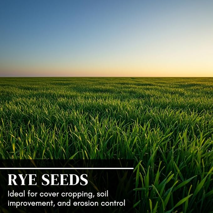 10 lbs No-Till Winter Rye Cover Crop Seeds – Non-GMO Rye Grass Seed for Soil Improvement, Erosion Control & Weed Suppression – Hardy Winter Rye for Deer, Turkey & Wildlife Food Plots