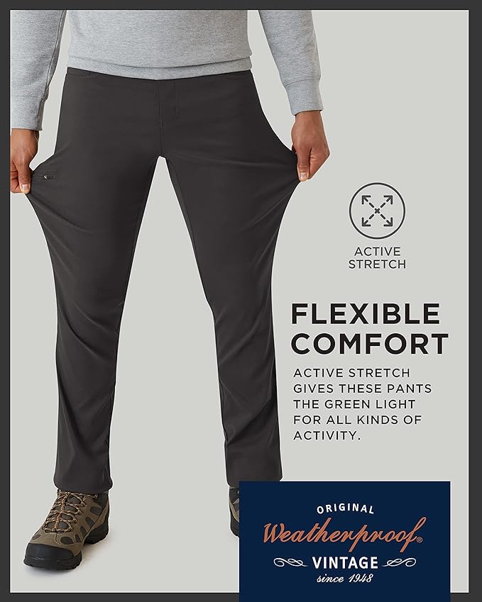 Weatherproof Vintage Casual Hiking Pants for Men - Lightweight Stretch Travel Mens Work Pants with Utility Cargo Pocket