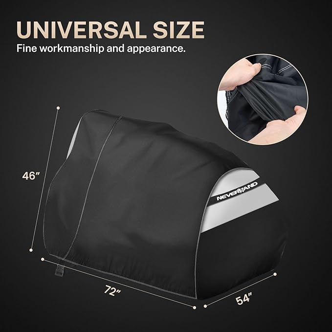 NEVERLAND Riding Lawn Mower Cover - Lawn Tractor Cover with Drawstring & Storage Bag, Fits Decks up to 54", 600D, Handles and Dual Air Vents