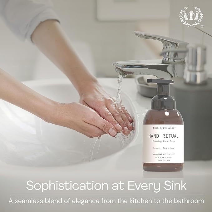 Muse Apothecary Hand Ritual - Aromatic and Nourishing Foaming Hand Soap, Infused with Natural Aromatherapy Essential Oils - USDA Certified Biobased - 11.5 oz, Aloe + Eucalyptus + Lavender, 2 Pack