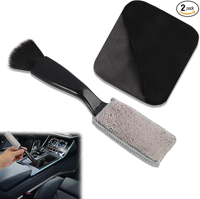 Car Screen Cleaner and Interior Detailing Kit, Microfiber Cloth Duster Brush Cleaning Wipes for Car Touchscreen Dashboard Dust, Auto Cleaning Tools Set Fit for Car Owner