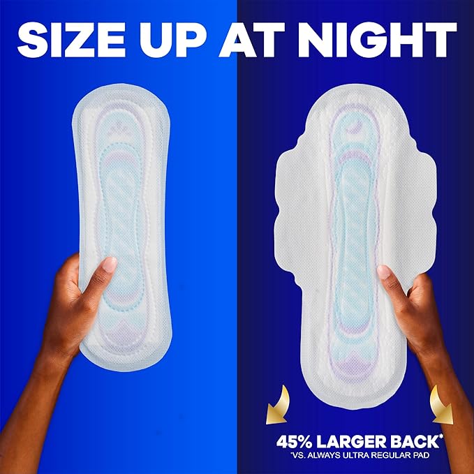 Always Ultra Thin Feminine Pads without Wings for Women, Size 2, Long Super Absorbency, Unscented, 40 Count x 3 Pack (120 Count total) (Packaging May Vary)