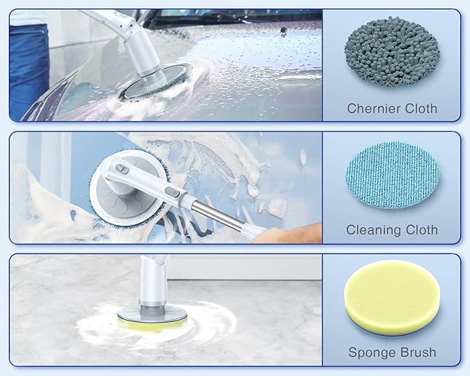 LABIGO Brush Head 5 Pack, Replaceable Brush Heads for Spin Scrubber, Cordless Spin Scrubber for Bathroom Floor Car Tile