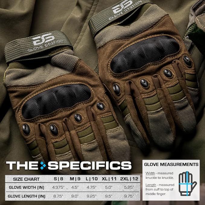 Glove Station Tactical Gloves for Men – Touchscreen Utility Gear with Hard Knuckle Protection Used in Motorcycle, Airsoft, Combat, Police, Shooting & Outdoor Work