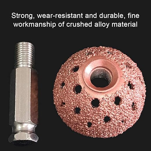 SaferCCTV Tire Buffing Wheel,42mm & 55mmTungsten Steel Bowl Type Tire Repair Grinding Head Coarse Grit Buffing Wheel with Linking Rod Tire Repair Tools