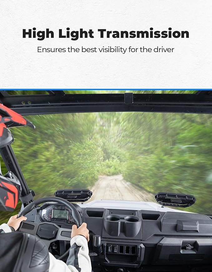 KEMIMOTO 3-IN-1 Vented Windshield Compatible with Ranger 1000, Sliding Scratch Resistant Front Windshield Compatible with Polaris Ranger XP 900/Crew, Ranger XP 1000/Crew, Ranger 1000/Crew 2014-2026
