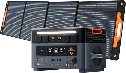 Oscal PM2400 Portable Power Station, 1872Wh LiFePO4 Home Backup Battery, Dual Speaker 2400W Solar Generator(Surge 4800W), Dual Wireless Charging Pad, with 200W solar panel