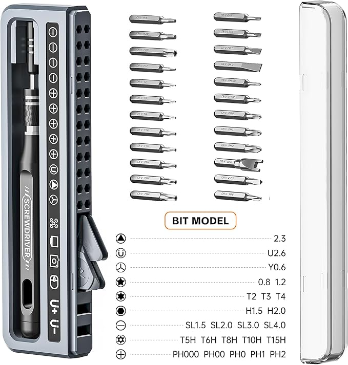 32-in-1 Small Precision Screwdriver Set, Professional Magnetic Mini Repair Tool Kit for Phone, Computer, Watch, Laptop, Macbook, Ring Doorbell, Eyeglass, Electronic,
