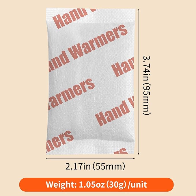 Hand Warmers Disposable - Up to 20 Hours of Heat - 50/100 Pack Super Long Lasting Air Activated Warmers, All Natural & Portable for Body, Hands & Toes - Odorless Hot Warmer Heater for Outdoor Sport