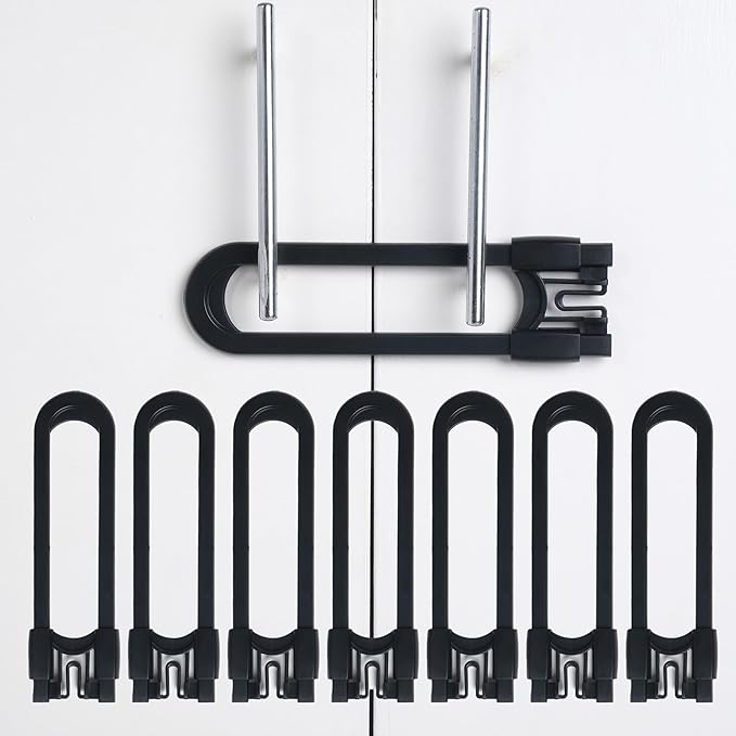Sliding Cabinet Locks Baby Proofing – Adjustable Child Safety Latches for Knobs & Handles – 8 Pack – No Adhesive Drilling or Tools - Black