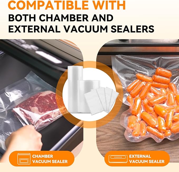 [2024 New] 8" x 12" 200 Count Precut Bags, Vacuum Sealer Bags for Food, Great for Food Storage, Sous Vide and Meal Prep, Wevac Lite