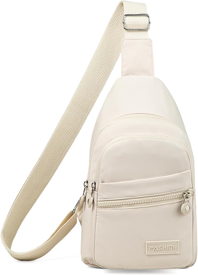 Sling Bag Small Crossbody Bags for Women, Cross Body Bag Sling Backpack for Outdoors Sports Hiking - Beige