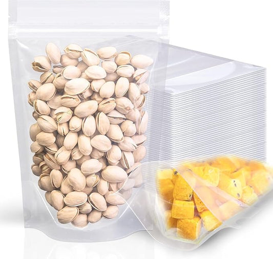 30Pcs14"X20" Clear Stand Up Zipper Seal Bags,Reuseable Ziplock Plastic Pouch for Food Storage, Transparent Sealing Food Pouches Snack Packing,Cookie,Snack,Spices,Pet Food and Drinking