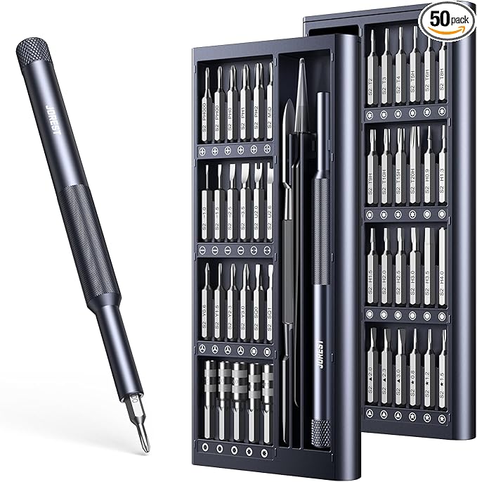 JOREST 50 in 1 Precision Screwdriver Set with Security Torx, Magnetic Mini Repair kit for Macbook, Laptop, PS4, PS5, iphone, Nintendo Switch, Glasses, Watch, Toy, Stocking Stuffers Gifts for Men