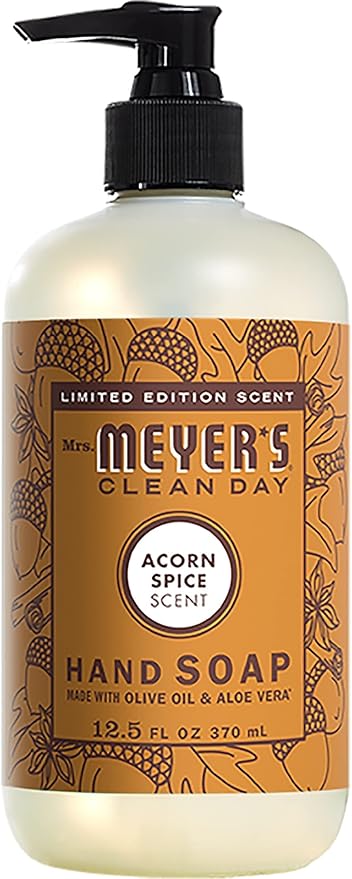 Mrs. MEYER'S Acorn Spice Kitchen Set Variation, Includes, 1 Hand Soap, 1 Dish Soap, and 1 Multi Surface Cleaner 3 ct.