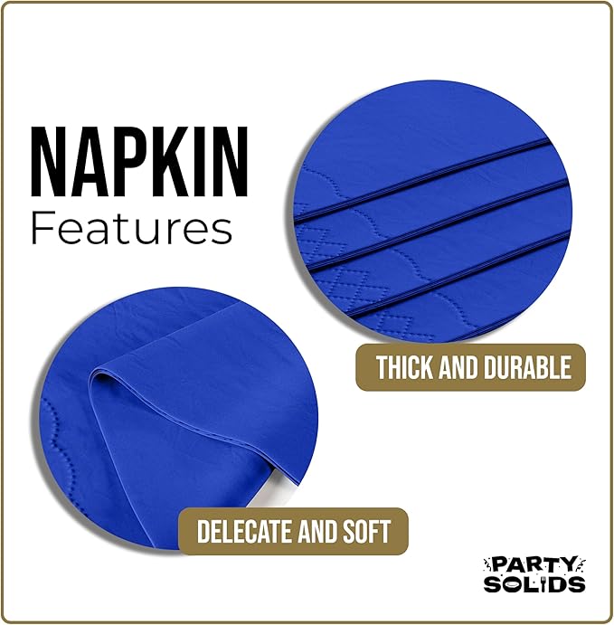 Dark Blue Dinner Napkins Disposable 8" x 4" Folded - 40 Pcs 2 Ply Dark Blue Napkins Disposable Paper Guest Towels for Bathrooms, Dinners, Everyday Parties & Party Supplies