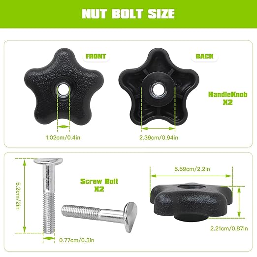 Upgraded 2X Lawn Mower Handle Bolt and Knob Kit Used On Snowthrowers and Walking Lawnmowers, Compatible with Toro Titan Models
