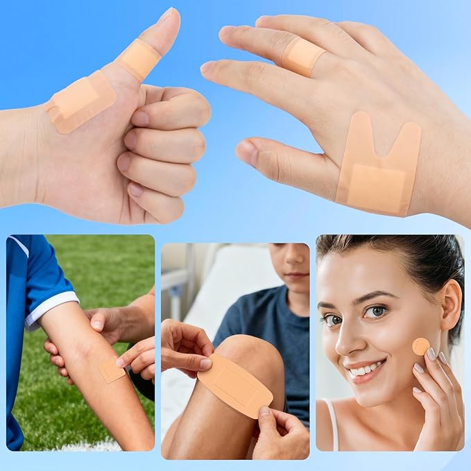 CXYARY 1000 Counts Assorted Bandages Bulk Variety Pack,12 Styles Flexible Fabric Heavy Duty Waterproof Bandages Individually Wrapped Used for Emergency Treatment and Skin Wound Care, Latex Free