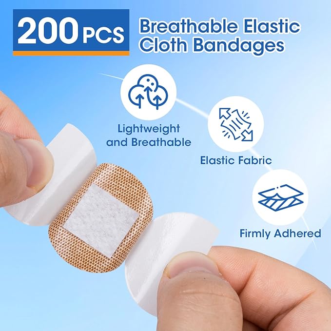 CXYARY 400PCS Round Bandages, Fabric Bandage ＆ Waterproof Bandage Latex Free Used for Emergency Treatment and Skin Wound Care, Circle Bandages Suitable for Small Wounds