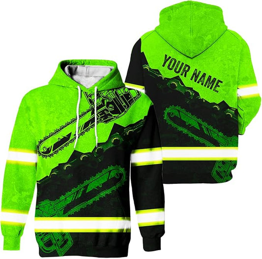 Matedecor High Visibility Hi Vis Hoodie for Men - Jobs Collection Custom Name Class 3 Reflective Safety Workwear