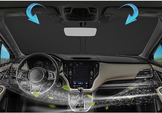 SKTU 2021-2025 Outback Front Windshield Sunshade for 2021 2022 2023 2024 2025 Subaru Outback Windshield Sunshade Foldable for Blocks UV Rays and Blocks Heat and Sun Keeps Vehicle Cool