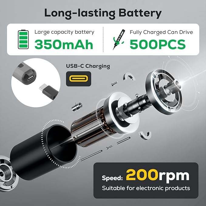 Electric Screwdriver, Power Screwdriver Set 68 in 1 Mini Cordless Rechargeable, 5 Torque Settings 3 LED Lights Precision Screwdriver for PC Accessories Phone Camera Laptop Gifts for Men