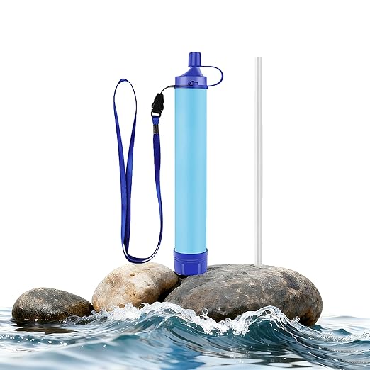 Personal Water Filter Straw S2, Equipped with 1 Life Straw, Lightweight Outdoor Camping Team Family Travel Essentials, Tactical Gear, Survival Filtration Portable Gear, Emergency Preparedness