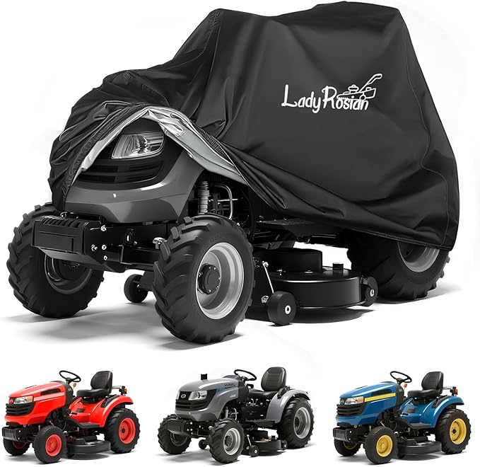 Outdoors Lawn Mower Cover - Heavy Duty Oxford Waterproof UV Protection Universal Fit Push Mower Covers ,with Waterproof Lawnmower Covers for Outdoor(Black, 72L x 54W x 46H)