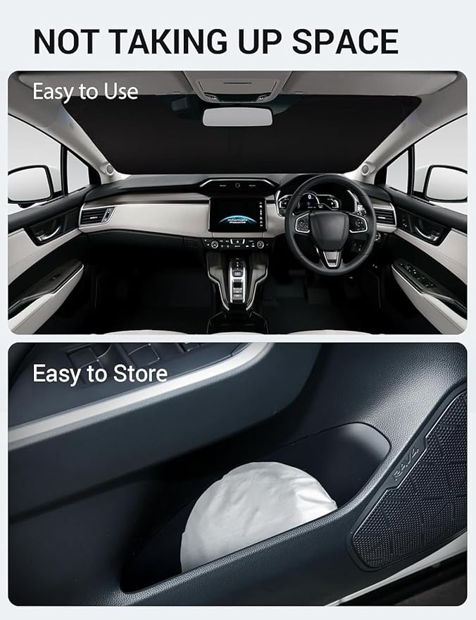 Proadsy 2025 Upgrade Windshield Sun Shade Custom Fit 2017-2021 Honda Clarity 4-Layer Foldable Front Sunshade Protector Sun Visor Blocks UV Rays Keep Car Cooler