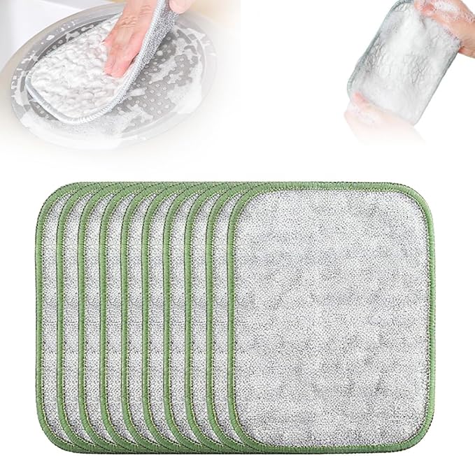 Multipurpose Wire Dishwashing Rags, 2025 New Non Scratch Wire Dishcloth Scrubbing Double Sided Rags, Wire Washing Cloth Dish Rags for Washing Dishes Household Supplies (10)