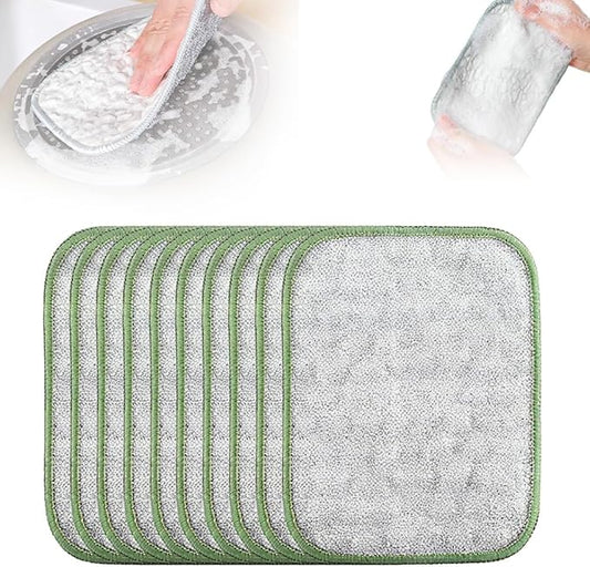 Multipurpose Wire Dishwashing Rags, 2025 New Non Scratch Wire Dishcloth Scrubbing Double Sided Rags, Wire Washing Cloth Dish Rags for Washing Dishes Household Supplies (10)