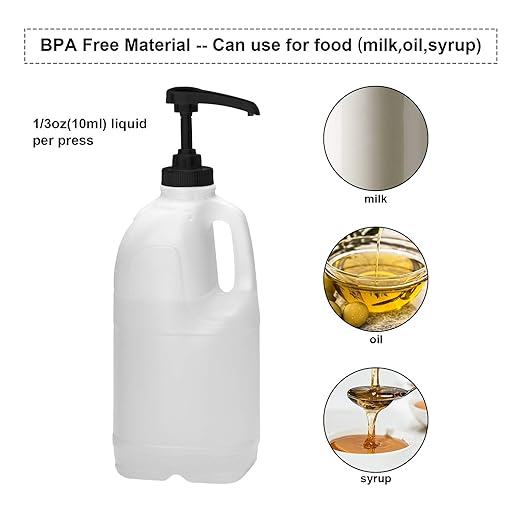 Mudder 4 Pieces Gallon Pump Dispenser (38/400) Fit Most 1 Gallon Jug and Containers Bpa-Free Leak Proof Pump Lid Top Replacement for Household and Commercial Use