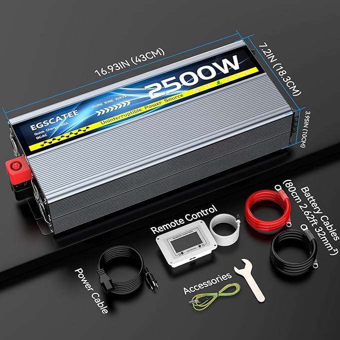 Sump Pump Battery Backup System, Safe Back Up System for Emergency and Power Outage, Sump Pump Backup Power Supply with LCD Screen Remote Controller, Auto Switching
