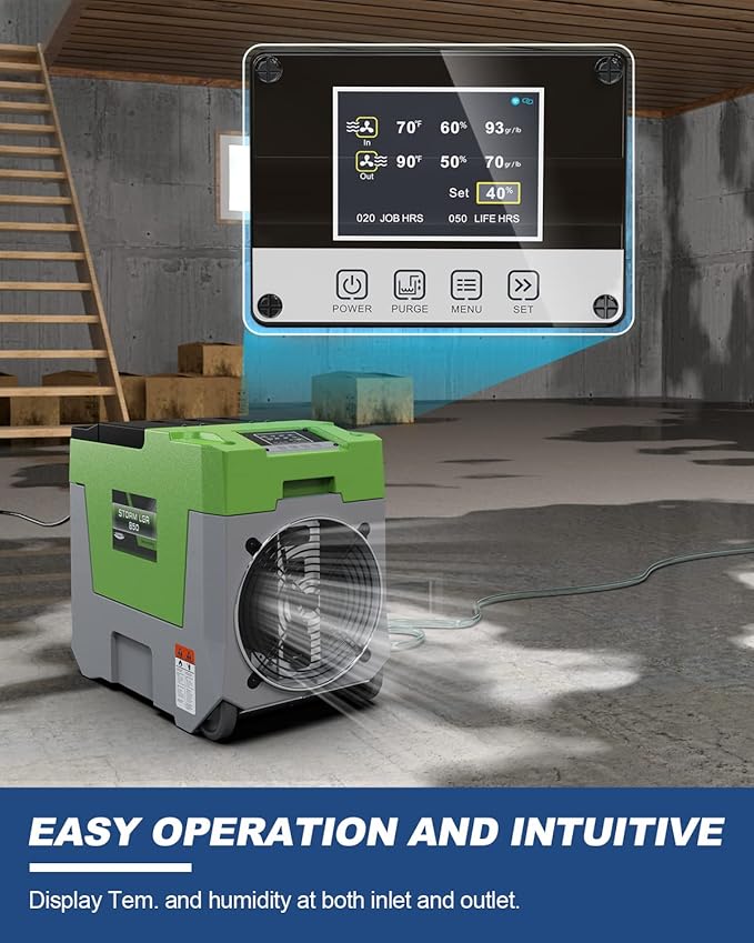 AlorAir 180 PPD Commercial Dehumidifier with Pump, 28 Gallons Heavy Duty Industrial Dehumidifiers Water Damage Restoration Dehumidifiers, Compact Design, for Homes Basements, Garages, and Crawl Space