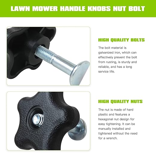 Upgraded 2X Lawn Mower Handle Bolt and Knob Kit Used On Snowthrowers and Walking Lawnmowers, Compatible with Toro Titan Models