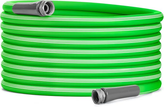 Delxo Garden Hose without Nozzle, 3/4 in. x 50 FT Non-Expanding Water Hose with Aluminum Alloy Interface, Heavy Duty Manguera Para Jardin, Water Pipe, Easy to Use for Gardening, Car Washing & Storage