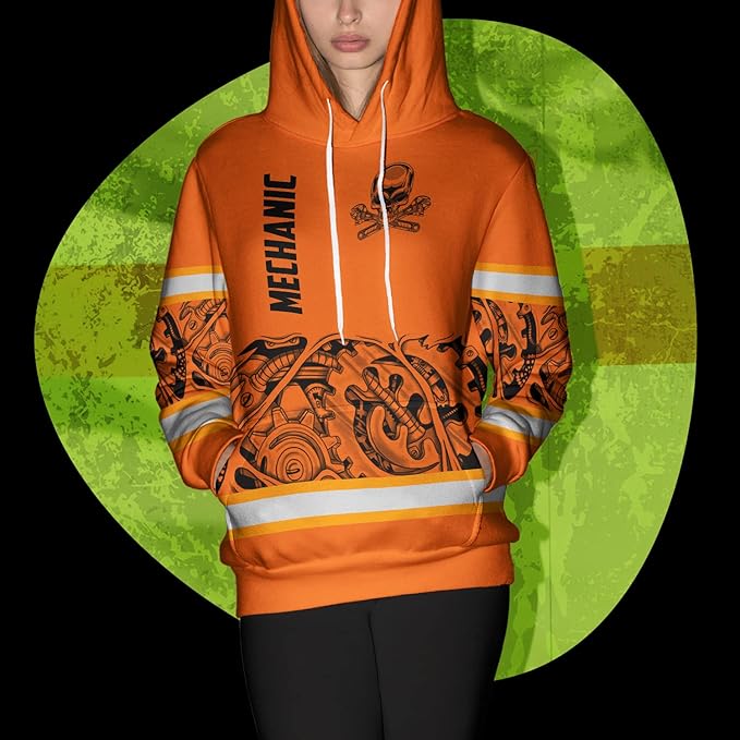 Matedecor High Visibility Hi Vis Hoodie for Men - Jobs Collection Custom Name Class 3 Reflective Safety Workwear