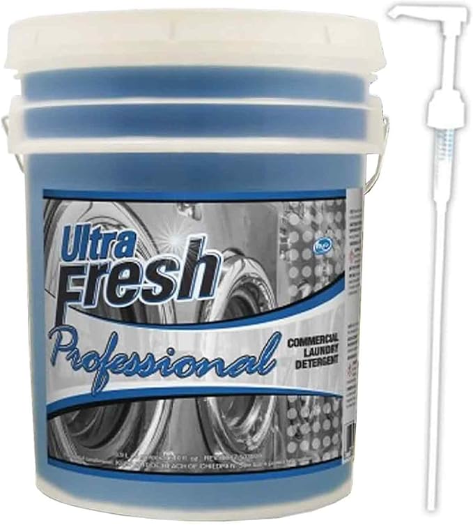 Ultra Fresh® Professional™ Commercial Laundry Detergent, 5 Gallons – Liquid with Easy Dispensing Pump for All Machine Types, up to 640 Loads